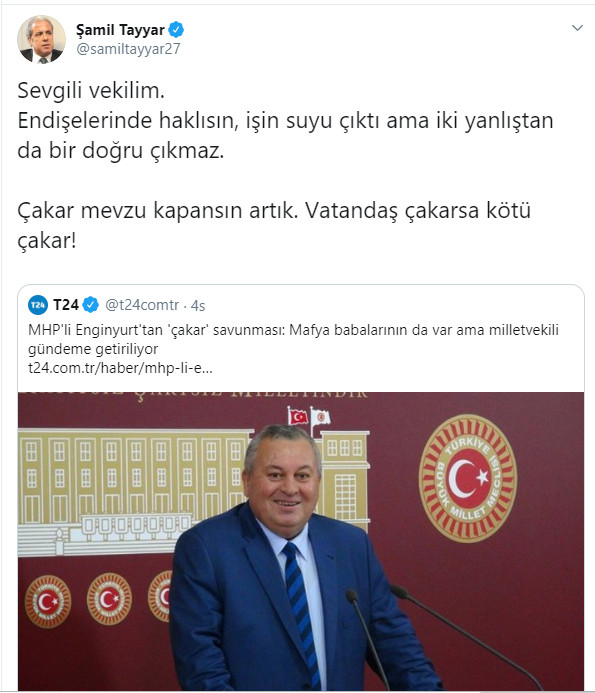 AKP'li Tayyar'dan MHP'li Enginyurt'a 'çakar' uyarısı - Resim : 1