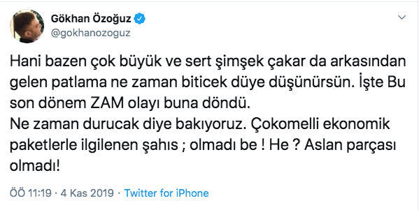 Gökhan Özoğuz'dan 'damat' Berat Albayrak'a flaş 'zam' göndermesi - Resim : 1