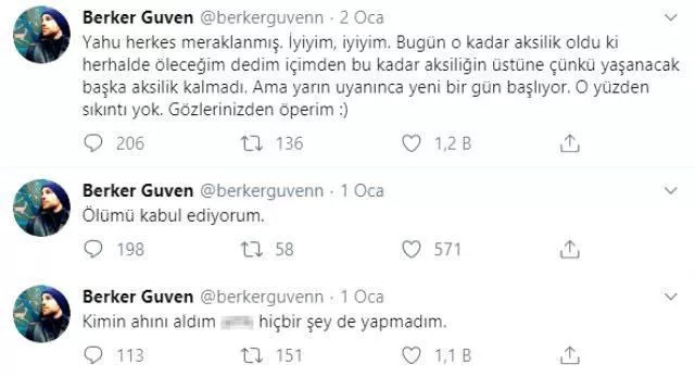 Genç oyuncu Berker Güven 'ölümü kabul ediyorum' mesajıyla korkuttu - Resim : 1