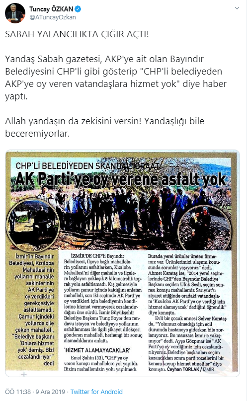 'Sabah gazetesi yalancılıkta çığır açtı' - Resim : 1