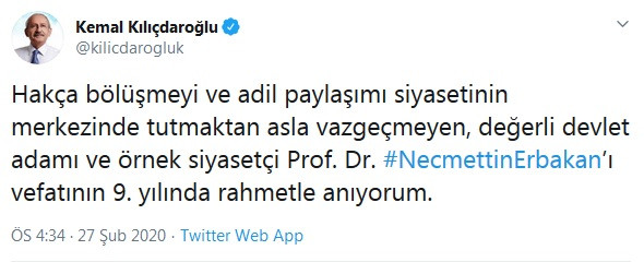 Kılıçdaroğlu Necmettin Erbakan'ı andı - Resim : 1