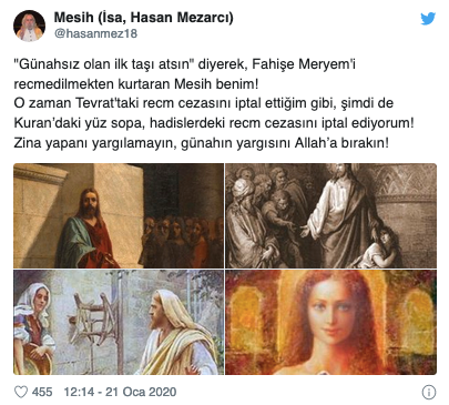 Kendini 'Mesih' ilan eden Hasan Mezarcı: Recm cezasını iptal ediyorum - Resim : 1