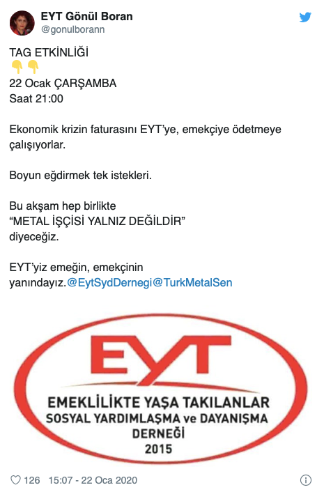 EYT-SYDD Başkanı Gönül Boran Özüpak'tan EYT'lilere çağrı - Resim : 1