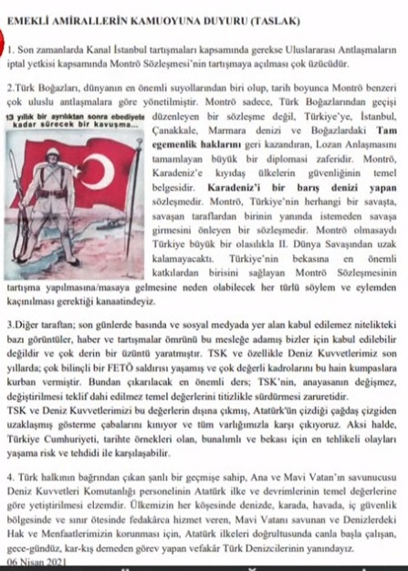 Emekli amirallerin yayımlayacağı asıl belge ortaya çıktı - Resim : 1