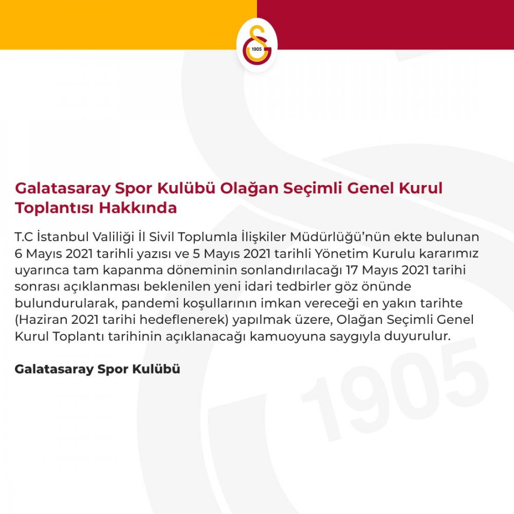 Galatasaray'dan flaş seçim kararı - Resim : 1