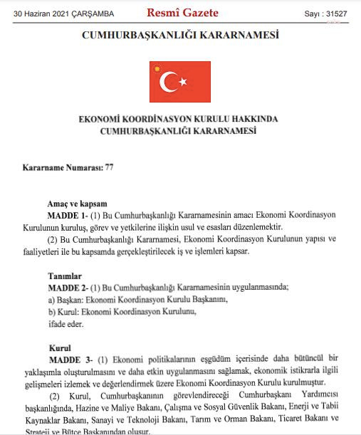 'Ekonomi Koordinasyon Kurulu' ve 'Fiyat İstikrarı Komitesi' kuruldu  - Resim : 1