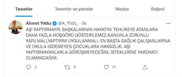 AKP’li vekil: Aşı yaptırmayanlarla görüşmeyeceğim, isteklerine yardımcı olmayacağım - Resim : 1