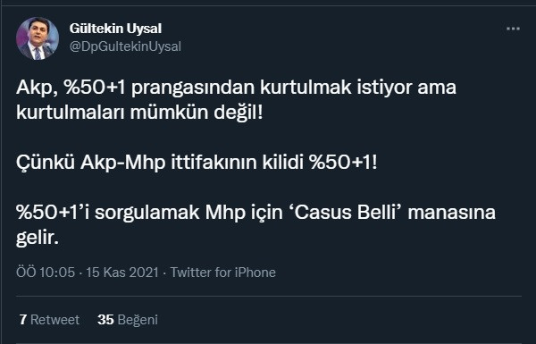 Çarpıcı yüzde 50+1 iddiası - Resim : 1