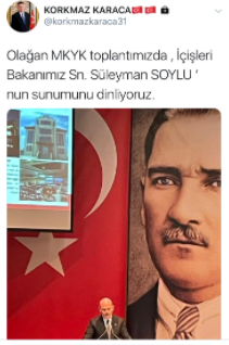 Sedat Peker'in hakkında iddia ve ifşalarda bulunduğu Korkmaz Karaca'dan flaş Süleyman Soylu paylaşımı - Resim : 1