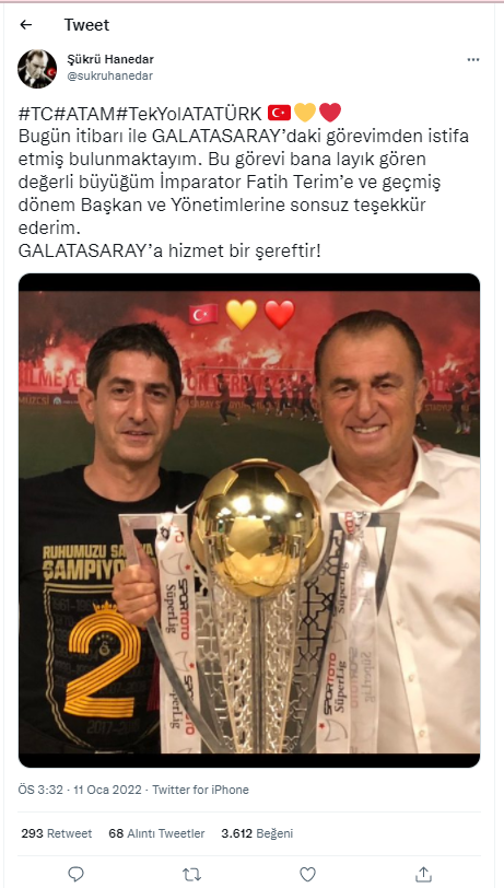 Fatih Terim'in ayrılmasından sonra Galatasaray'da bir istifa daha - Resim : 1