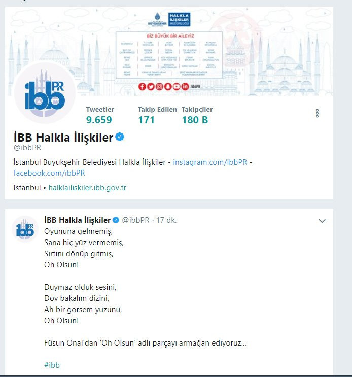 İBB Halkla İlişkiler’den 'oh olsun' mesajı - Resim : 2