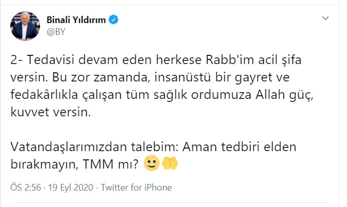 İşte Binali Yıldırım'ın test sonucu... Yıldırım'dan mesaj var - Resim : 2