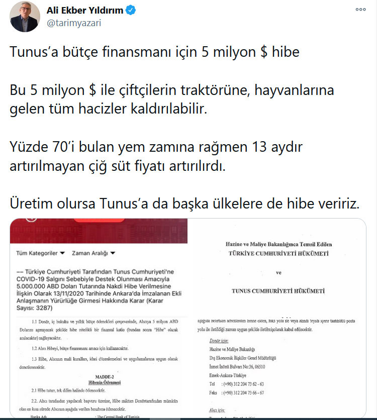 Türkiye'den, Tunus’a 5 milyon dolarlık hibe - Resim : 2