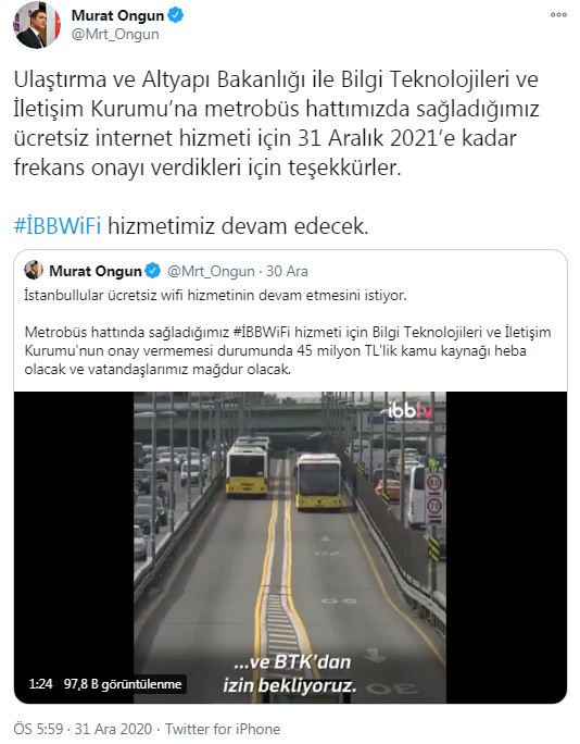 Murat Ongun'dan İstanbullulara internet m&uuml;jdesi - Resim : 1