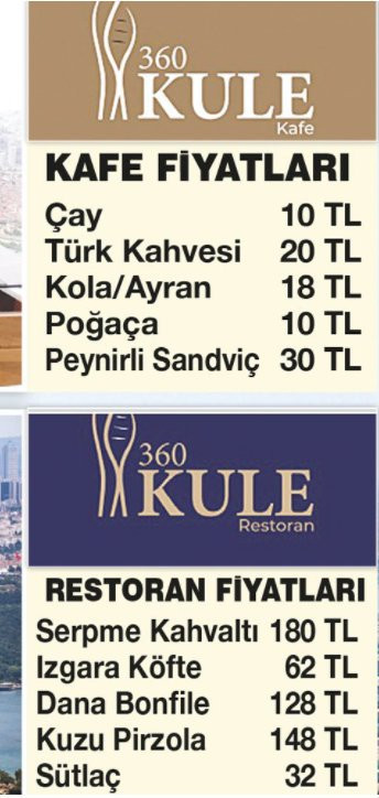 Çamlıca Kulesi'ndeki fiyatlar dudak uçuklattı - Resim : 1