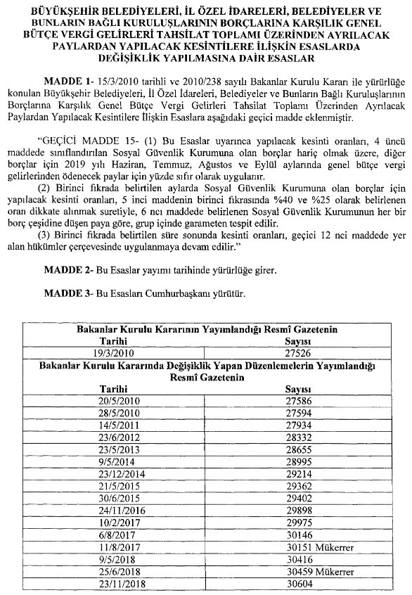 Belediye borçları ile ilgili dikkat çeken karar - Resim : 2