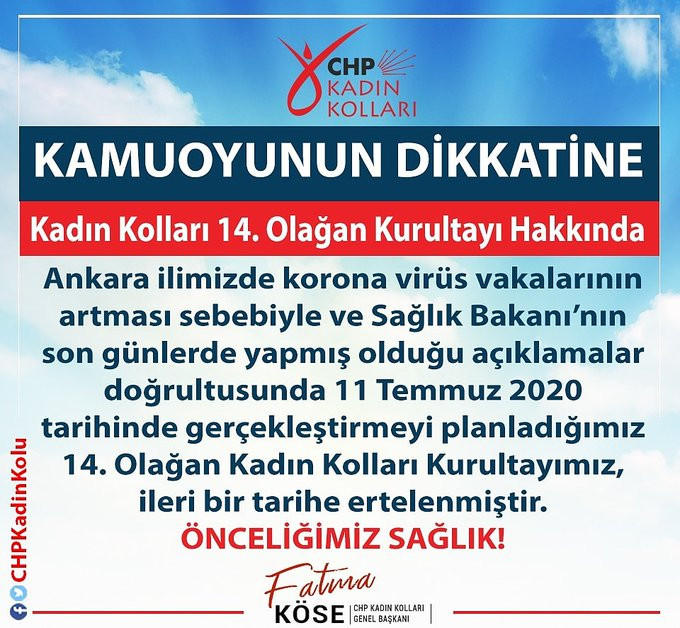 CHP Kadın Kolları kongresi ertelendi - Resim : 1