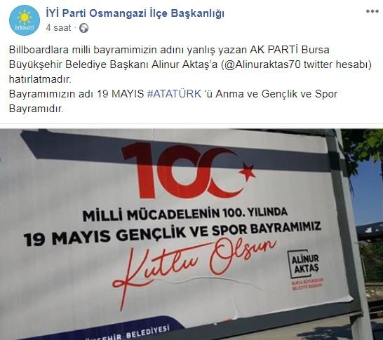 AKP'li Bursa Belediyesi'nden 19 Mayıs skandalı - Resim : 1