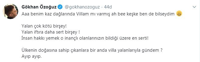 AK trollerin villa yalanı Gökhan Özoğuz'u isyan ettirdi - Resim : 1