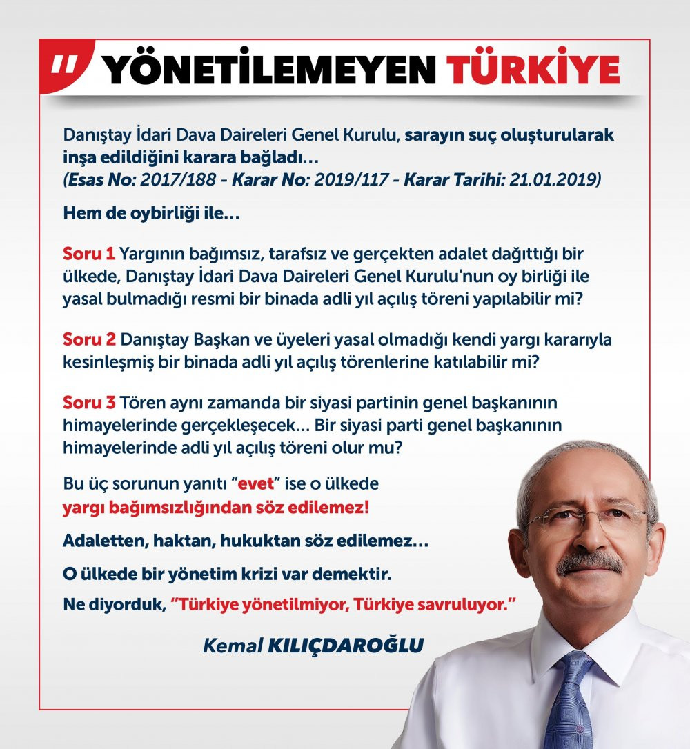 Kılıçdaroğlu, Danıştay Başkanı'nın Saray'daki görüntüsüne isyan etti - Resim : 1