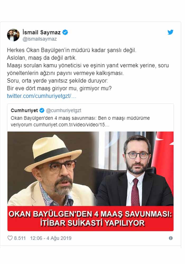 İsmal Saymaz’dan 'Ben o maaşı müdürüme veriyorum' diyen Okan Bayülgen’e çok konuşulacak yanıt - Resim : 1