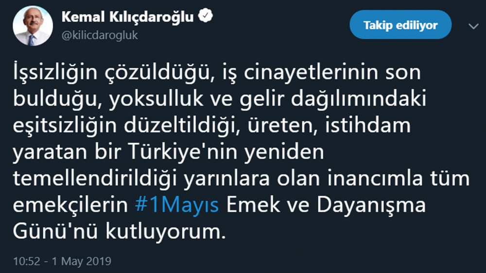 Kemal Kılıçdaroğlu'ndan 1 Mayıs mesajı - Resim : 1