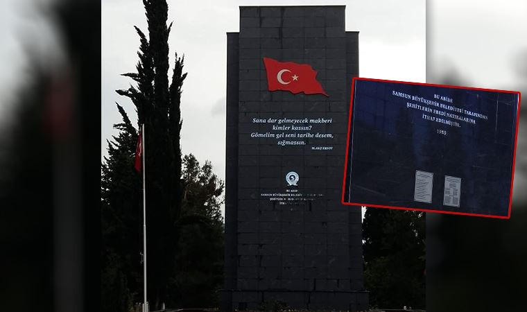 Samsun'da Şehitlik Anıtı'ndan Atatürk’ün adı çıkarıldı - Resim : 1