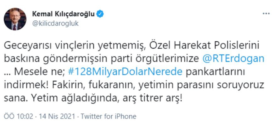 Kılıçdaroğlu'ndan Erdoğan'a: Özel harekat polislerini baskına göndermişsin... - Resim : 1