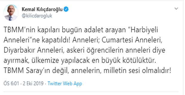 Kemal Kılıçdaroğlu: Anneleri ayırmak, ülkemize yapılacak en büyük kötülüktür - Resim : 1