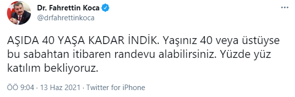 Aşılamada yeni yaş grubu belli oldu - Resim : 1