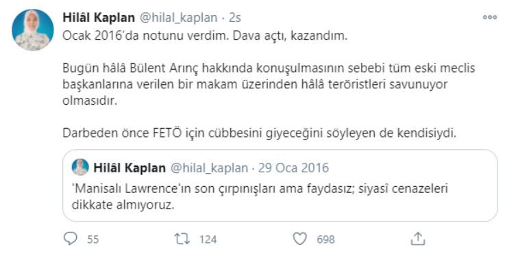 Hilal Kaplan: Arınç'ın notunu 2016'da verdim - Resim : 1