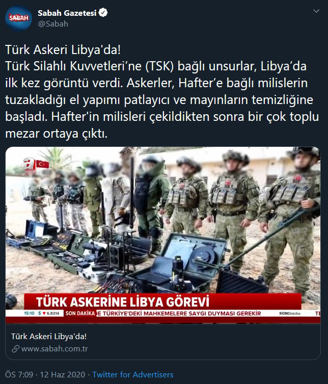 A Haber ve Sabah Gazetesi Libya'da görev yapan Türk askerlerini ifşa etti - Resim : 1