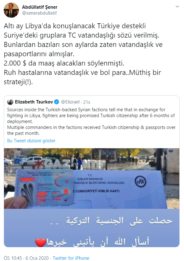 'Türkiye destekli, Suriye’deki gruplara T.C vatandaşlığı sözü verilmiş' - Resim : 1