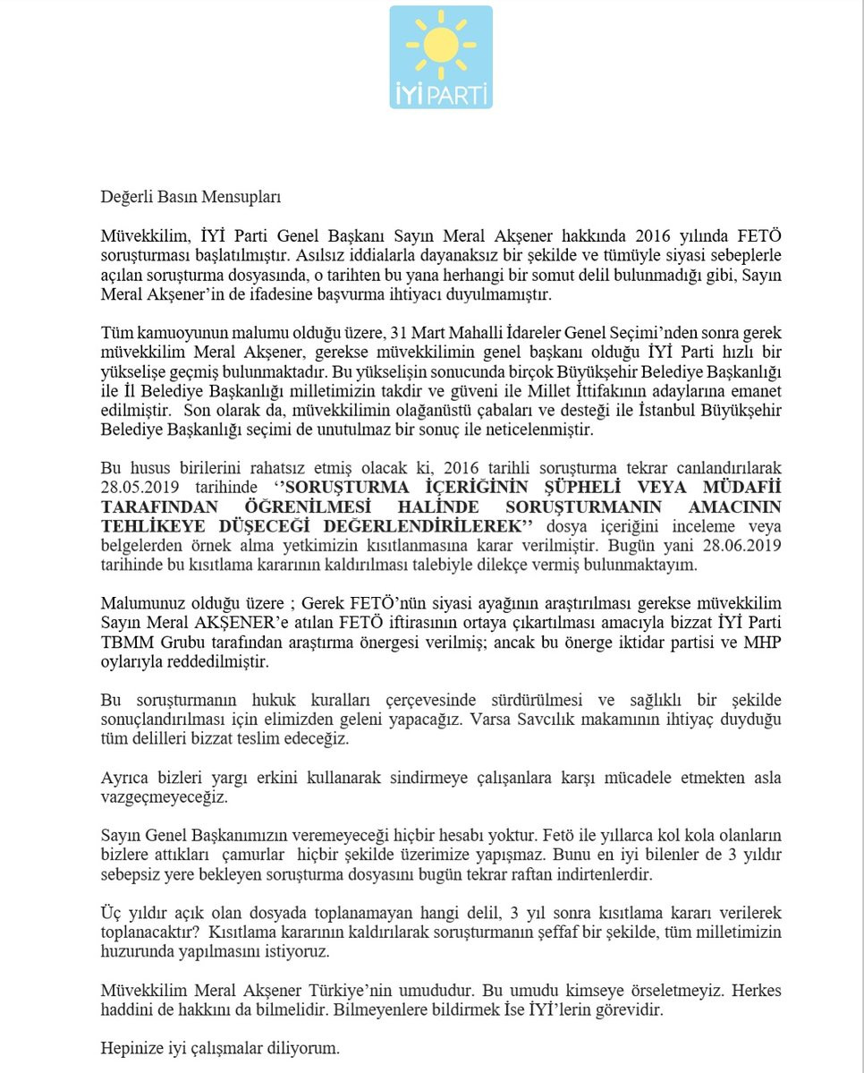 İYİ Parti Genel Başkanı Meral Akşener hakkında FETÖ soruşturması - Resim : 1