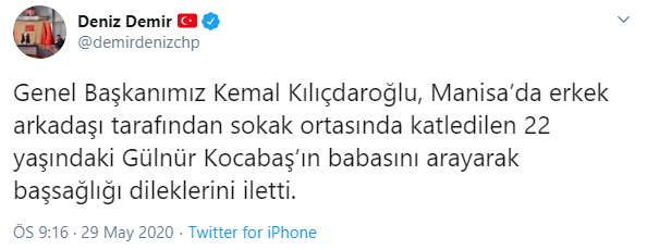 CHP Lideri'nden Gülnur Kocabaş'ın ailesine başsağlığı telefonu - Resim : 1