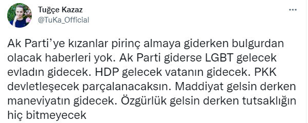 Eski manken Tuğçe Kazaz: Ak Parti giderse LGBT gelecek, evladın gidecek - Resim : 1