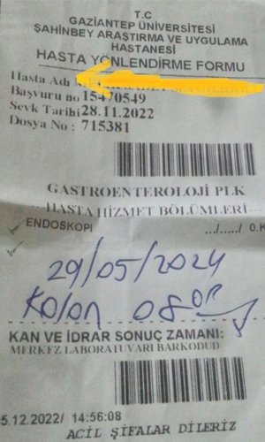 Türkiye'de sağlıkta gelinen son nokta: 1.5 yıl sonraya kolonoskopi randevusu verildi - Resim : 1