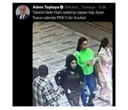 'Taksim'deki bombalı saldırıyı yapan kişi' diyerek hedef gösterilen avukat konuştu - Resim : 1