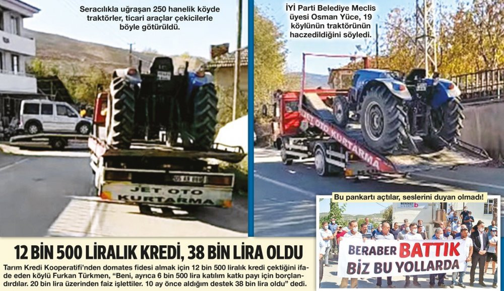 Çiftçiler iflas etti: Traktörler haczedildi - Resim : 1
