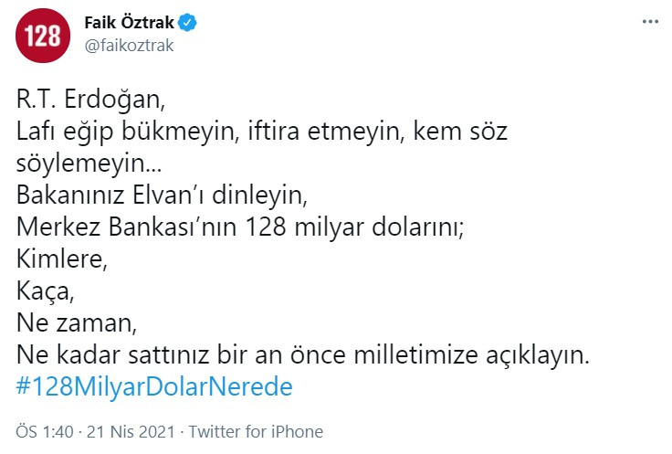 CHP'li Öztrak'tan Erdoğan'ın '128 milyar dolar' açıklamalarına yanıt - Resim : 1