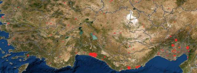 Türkiye'deki orman yangınları NASA haritasında - Resim : 2