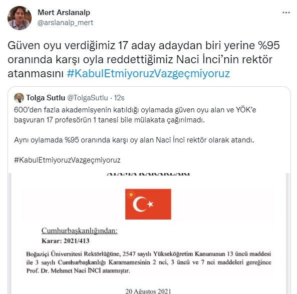 Boğaziçi akademisyenlerinden ‘Naci İnci’ atamasında sert tepki - Resim : 2