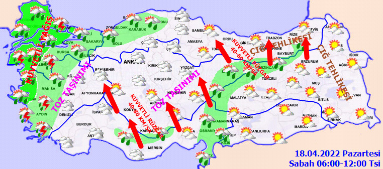 Meteoroloji'den 39 ile yağış ve toz taşınımı uyarısı - Resim : 2