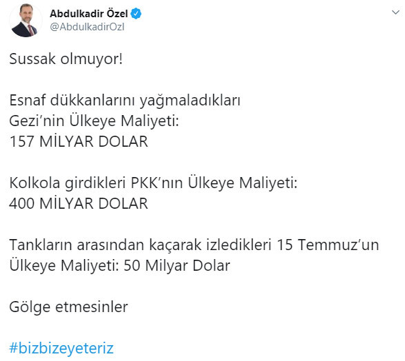 AKP'li vekil: Gezi’nin ülkeye maliyeti 157 milyar dolar - Resim : 1