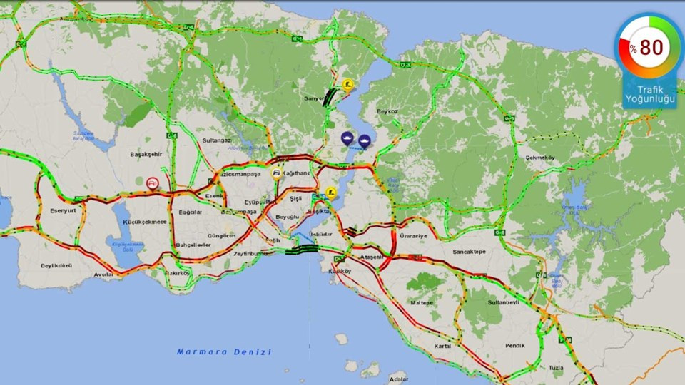 İstanbul'da trafik durma noktasına geldi - Resim : 1