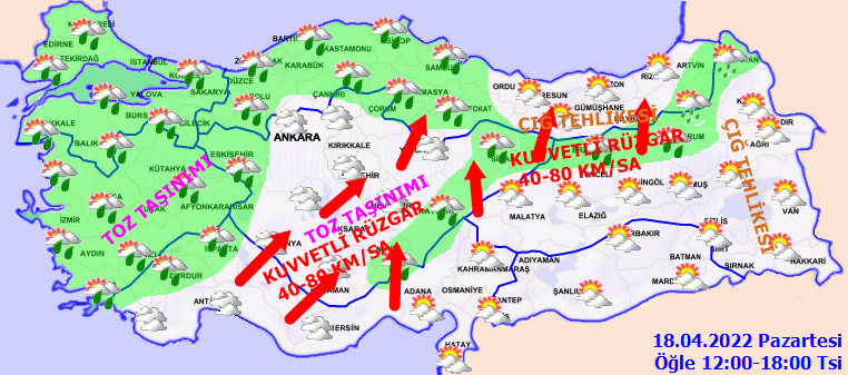 Meteoroloji'den 39 ile yağış ve toz taşınımı uyarısı - Resim : 3