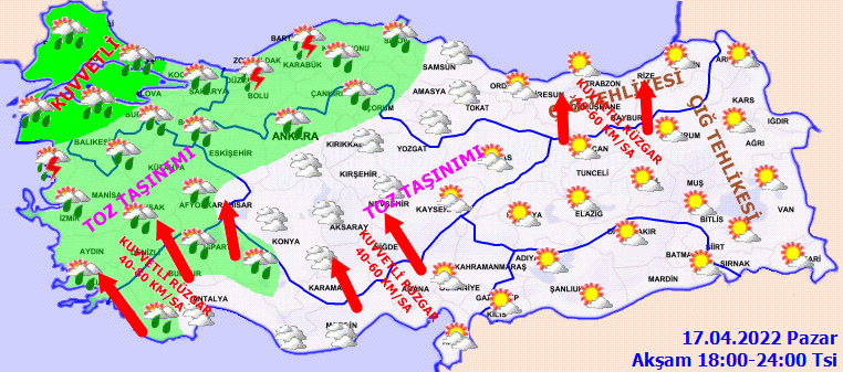 Meteoroloji'den 39 ile yağış ve toz taşınımı uyarısı - Resim : 4