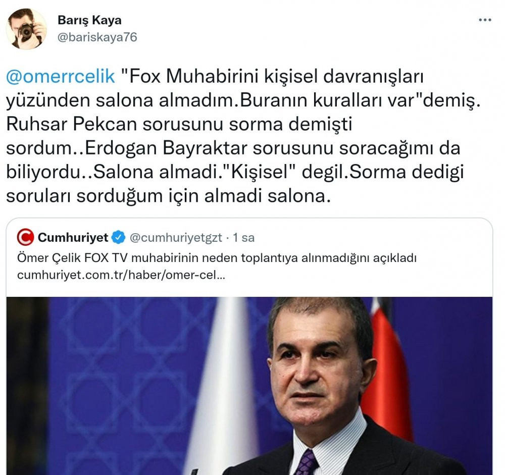 AKP'li Çelik'in, FOX muhabirinden sormasını istemediği sorular... - Resim : 1