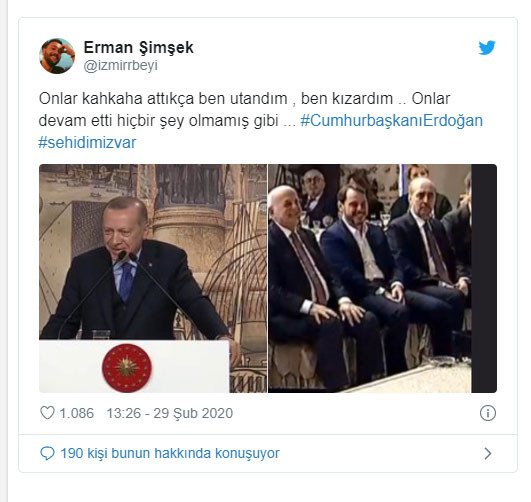 Erdoğan'ın İdlib ve şehitler açıklamasını yaptığı konuşmadaki 'kahkahalar' tepki çekti - Resim : 5