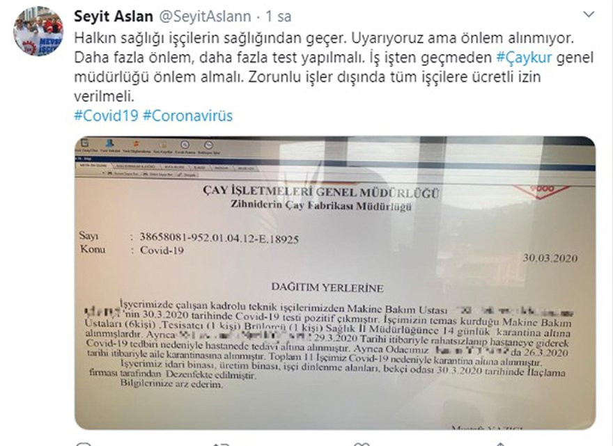 Koronavirüs salgını Çaykur fabrikasına sıçradı - Resim : 1